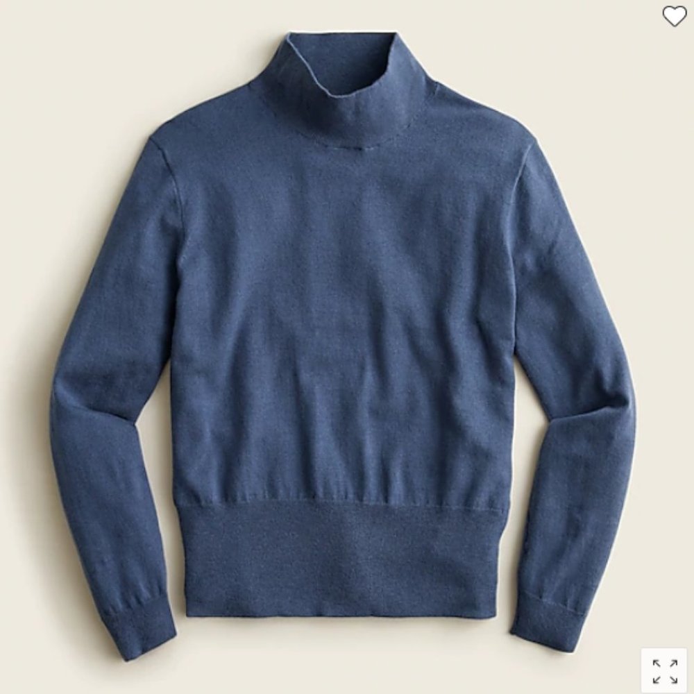 J. Crew Mockneck Silk Blend Sweater Ribbed trim